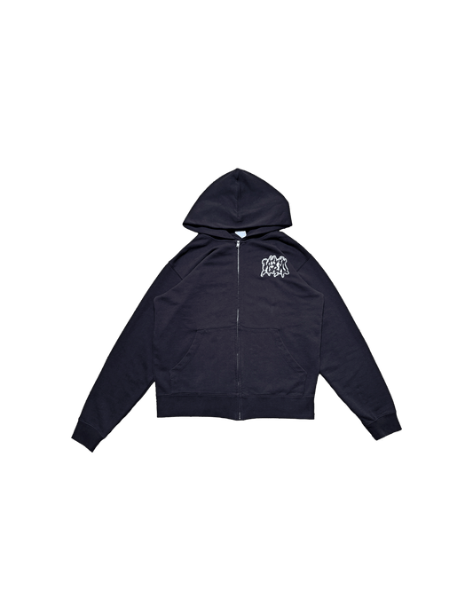 MSUD.CO Hoodie S / Vintage Black BEWARE ZIP UP