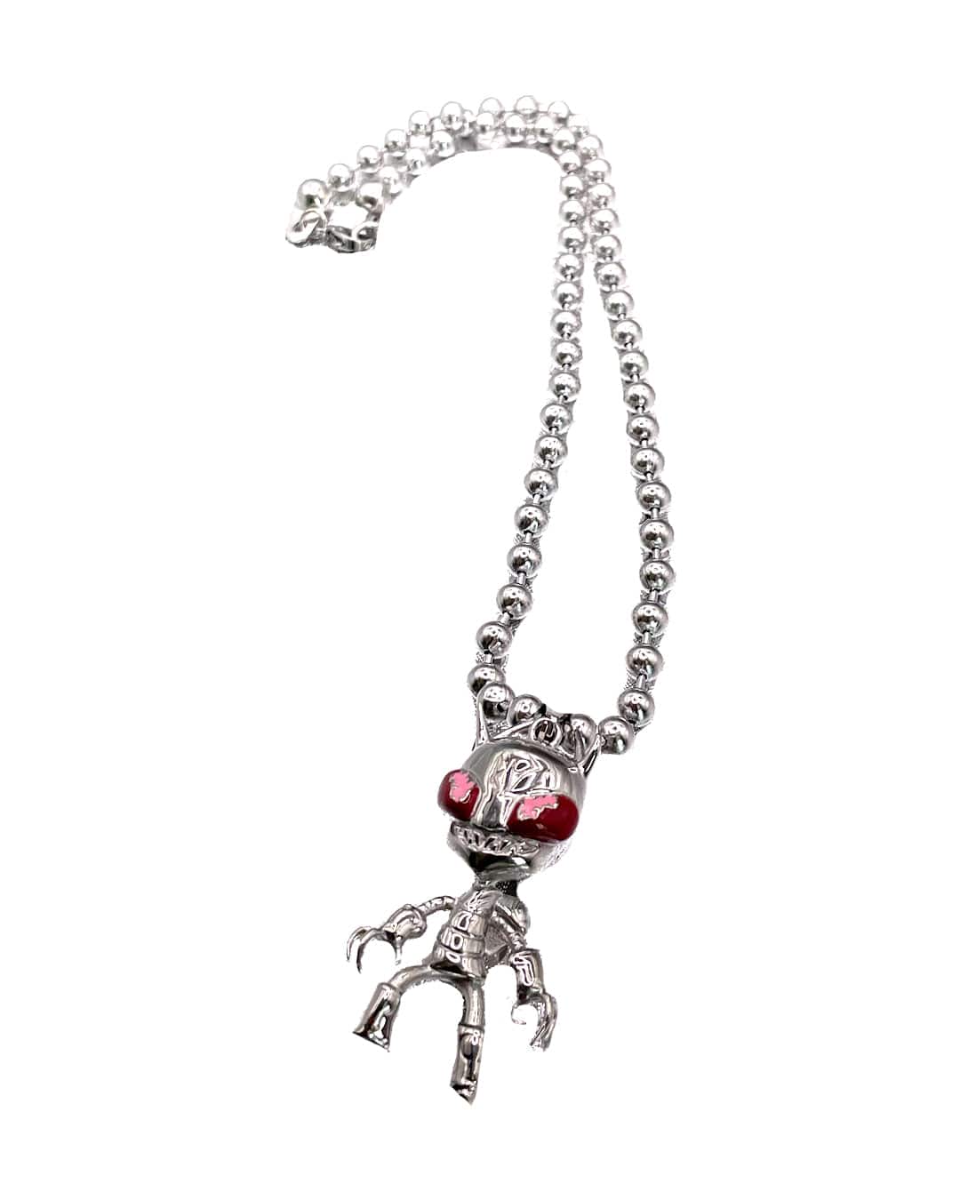 MSUD.CO 20" Inch Chain / Silver (Red/Pink) INVADER NECKLACE